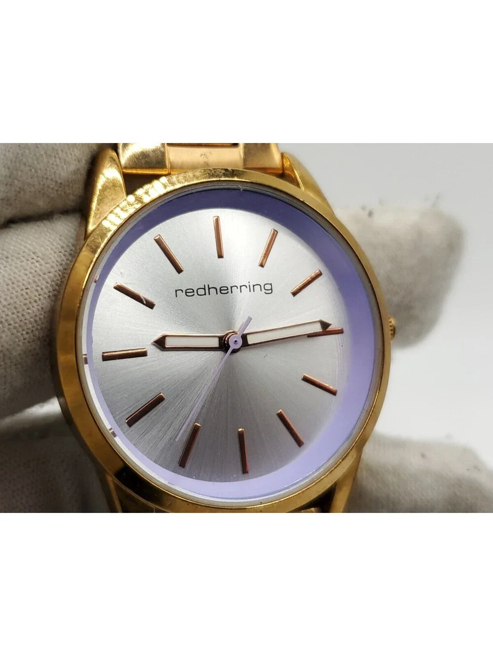 Redherring Quartz Watch New Battey Rose Gold Tone 34mm